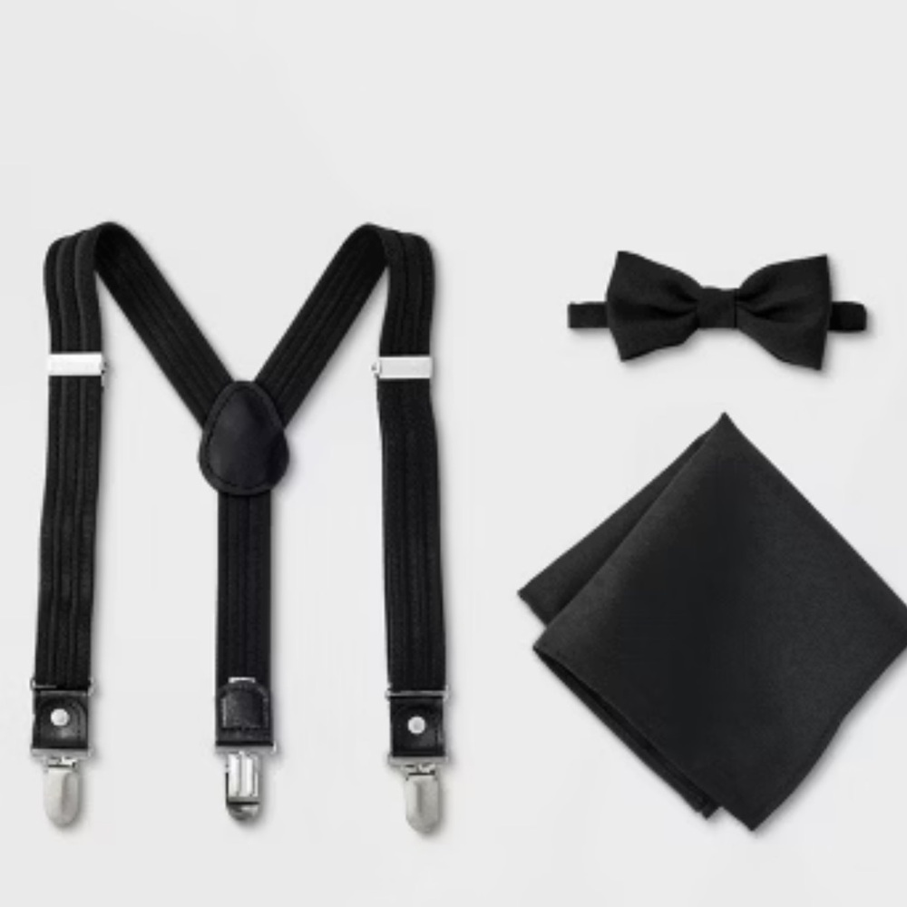 NWT Cat & Jack Boys Classic Tuxedo Accessory Set Formal Wedding Ring Bearer‎